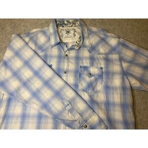 Mens Twenty X by Wrangler Western Shirt XXL Pearl Snap‎ Button Long Sleeve